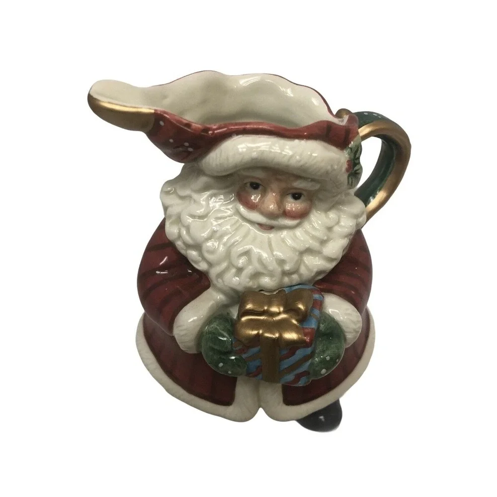 Fitz and Floyd Santa Sleigh Creamer Sugar Set Red White One Size Holiday